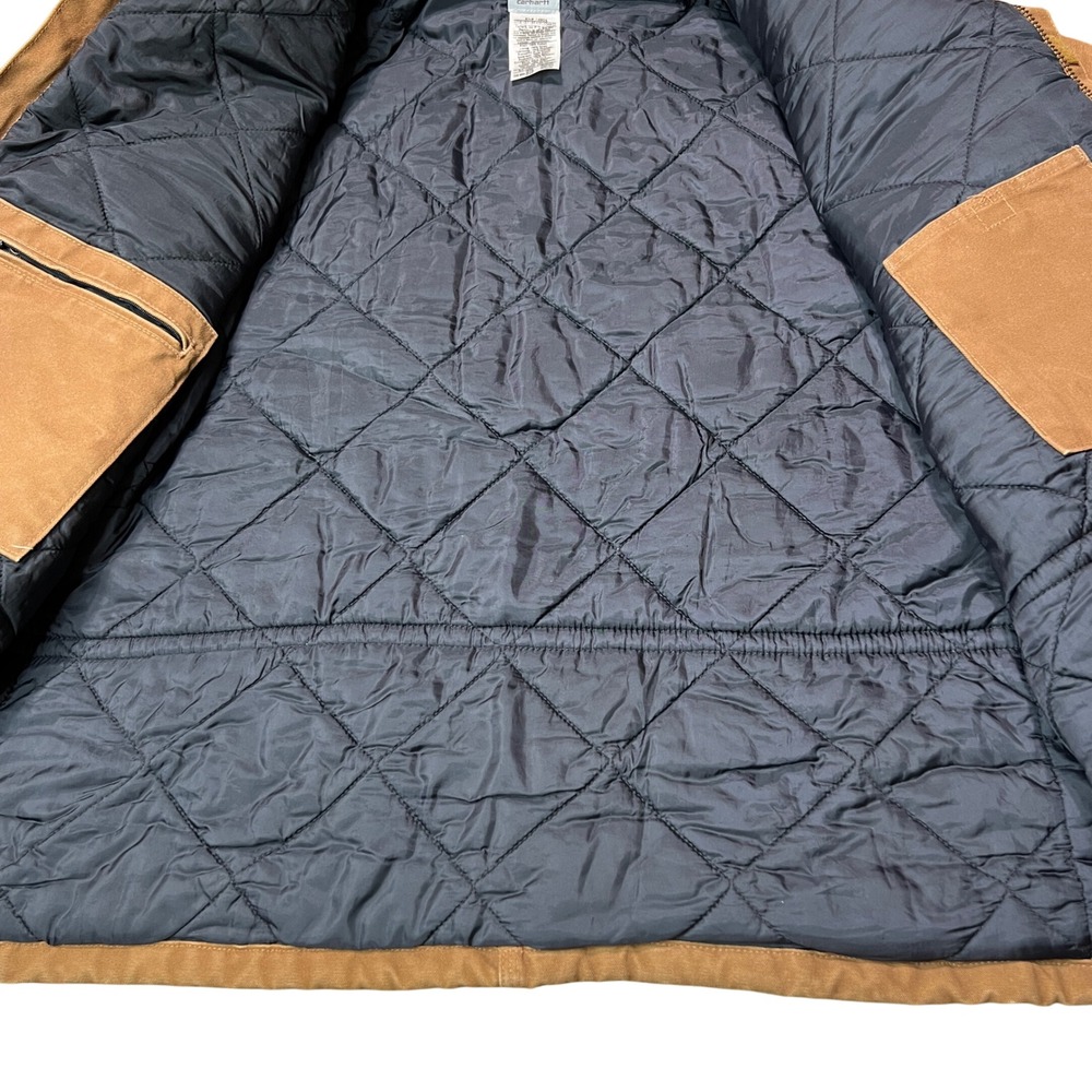 Carhartt Mens 2XL Brown Duck Chore Coat Jacket Quilted Lined Workwear - Picture 10 of 16